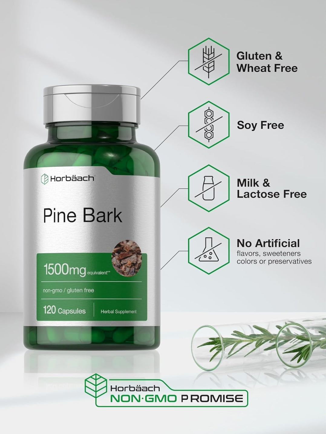 Horbäach Pine Bark Extract Capsules | 1500mg