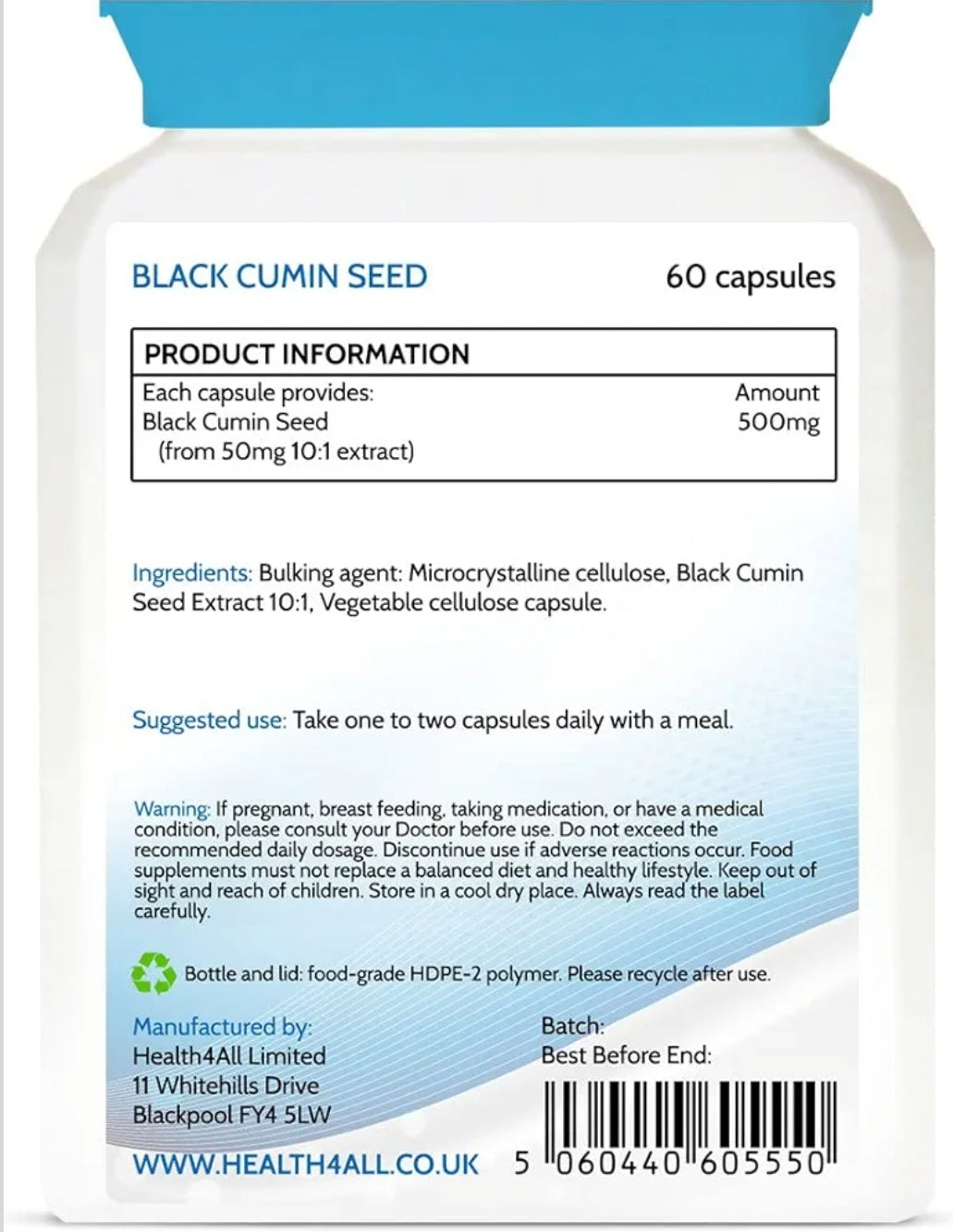 Health4All Black Cumin Seed 500mg