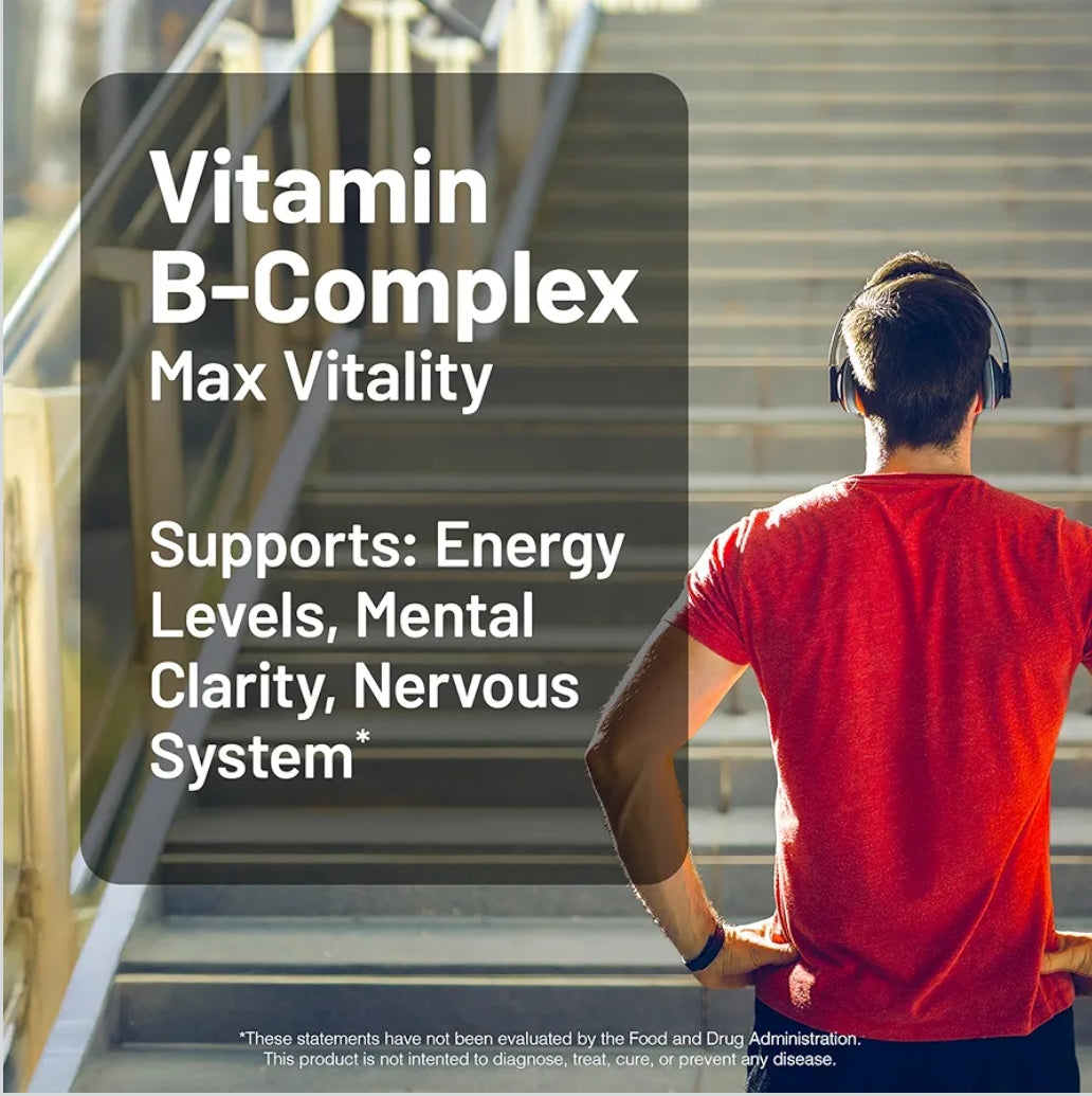 NatureWise Vitamin B Complex - with Folic Acid Biotin B1 B2 B3 B6 B12