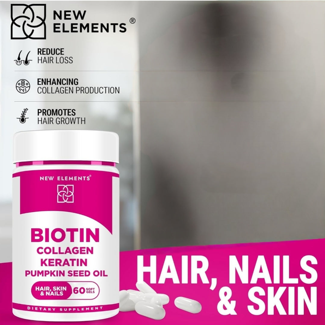 New Elements Biotin Collagen with Keratin & Pumpkin Seed Oil