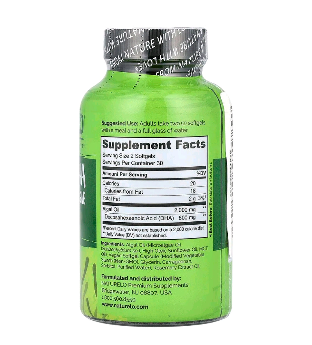 Naturelo Vegan DHA (omega-3 from algae)