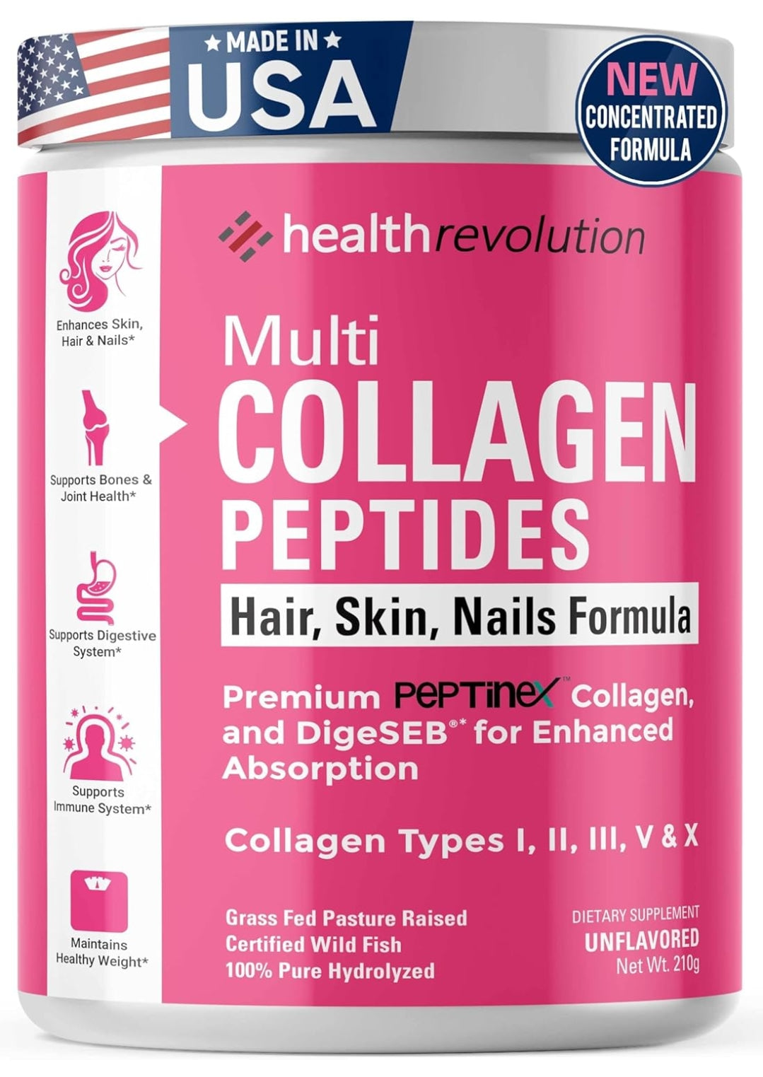 Health Revolution Multi Collagen Peptides ( Hair,Skin&Nails Formula)