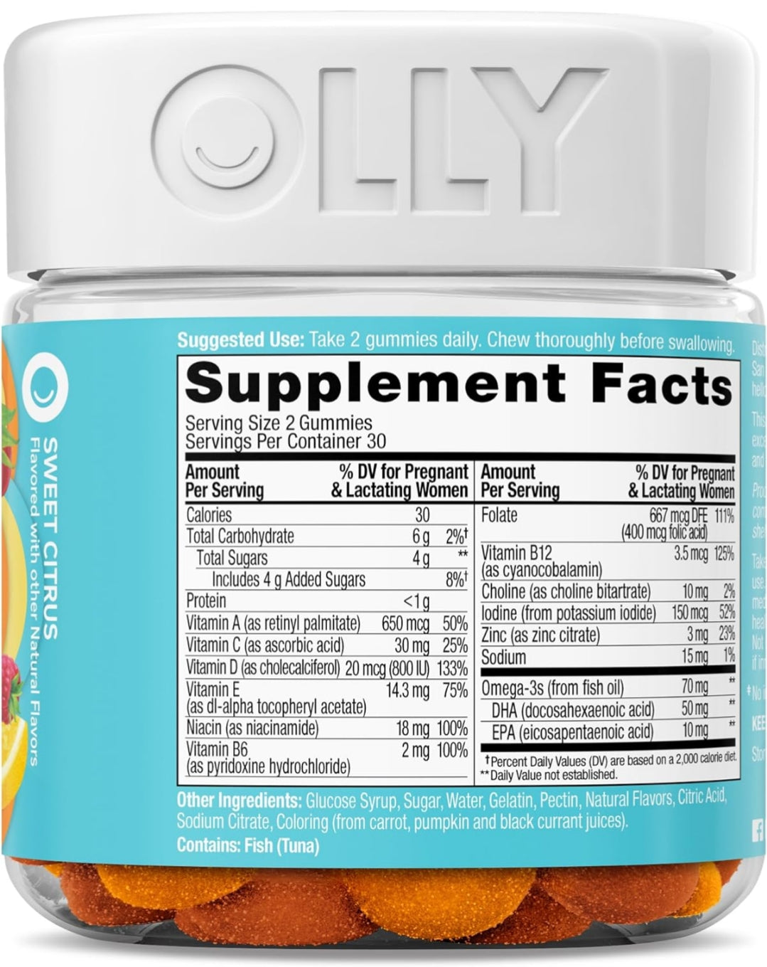 OLLY Prenatal Multivitamin Gummy (Folic Acid + DHA)