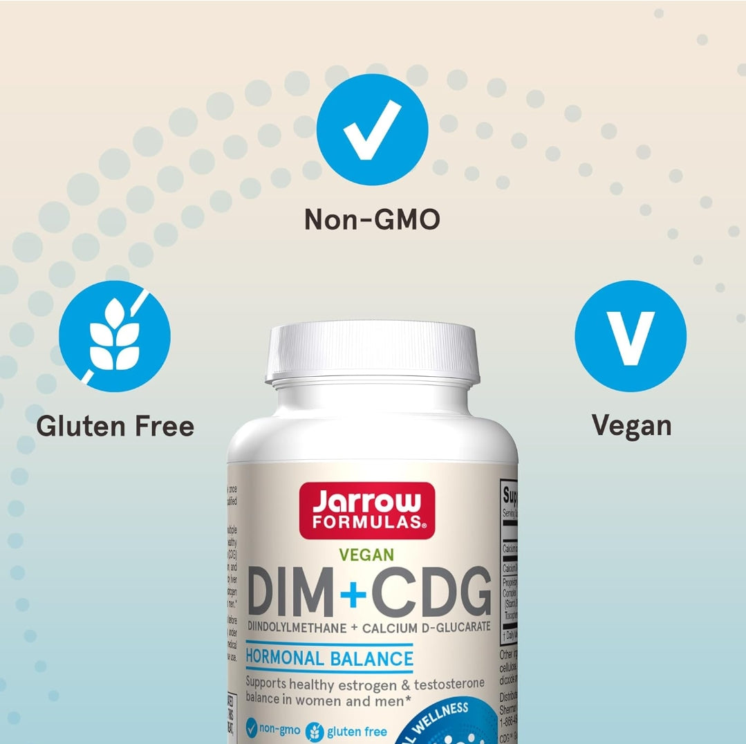 Jarrow Formulas® DIM + CDG, Dietary Supplement, Liver Detox Support for Healthy Hormone Regulation