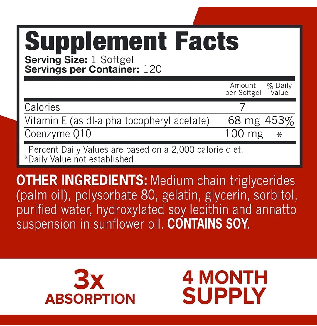 Qunol CoQ10 100mg Softgels