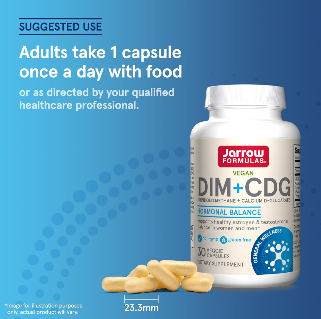 Jarrow Formulas® DIM + CDG, Dietary Supplement, Liver Detox Support for Healthy Hormone Regulation