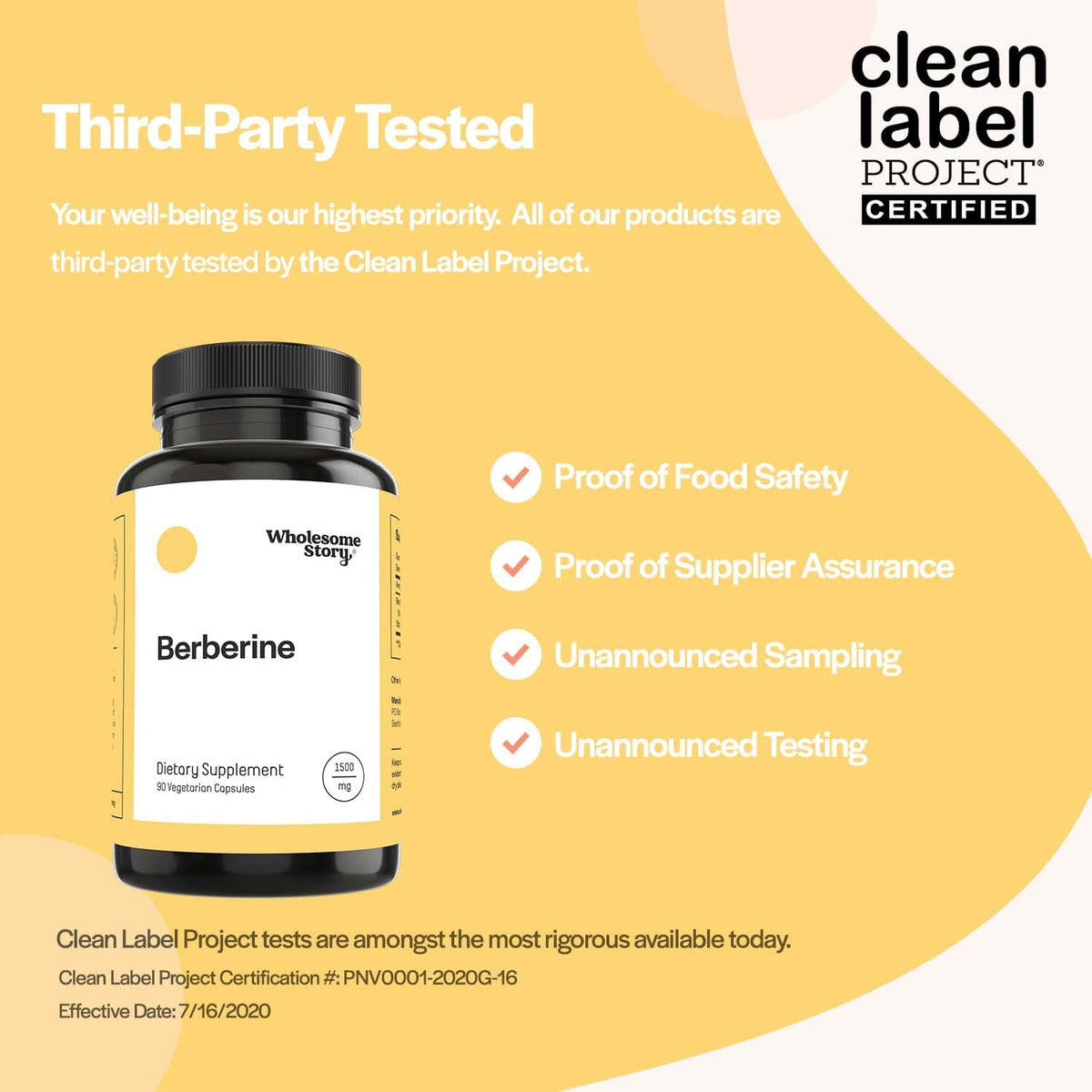 Wholesome Story Berberine, 1,500 mg