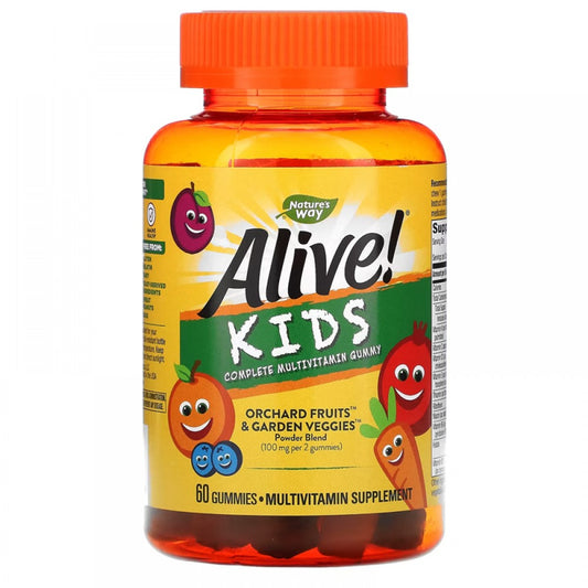 Alive! Kids, Complete Multivitamin, Cherry, Orange & Grape Gummies