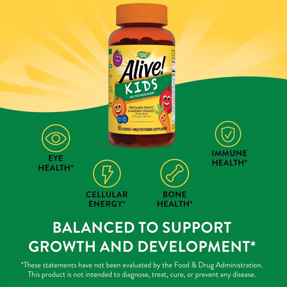 Alive! Kids, Complete Multivitamin, Cherry, Orange & Grape Gummies