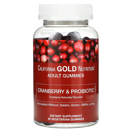 California Gold nutrition - Cranberry & Probiotic Gummies, Natural Cranberry