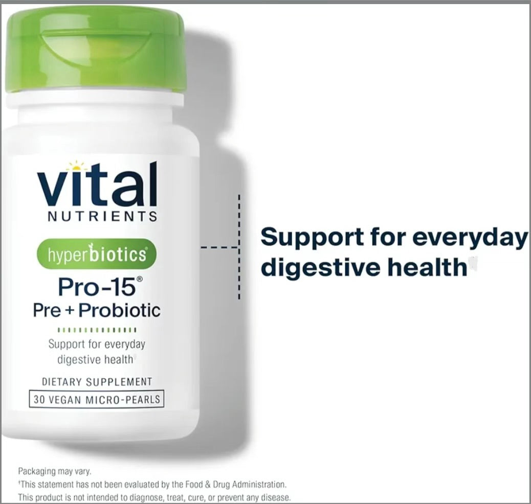 Hyperbiotics Vital Nutrients Pro-15 Prebiotics and Probiotics | 15 Science Backed Strains |
