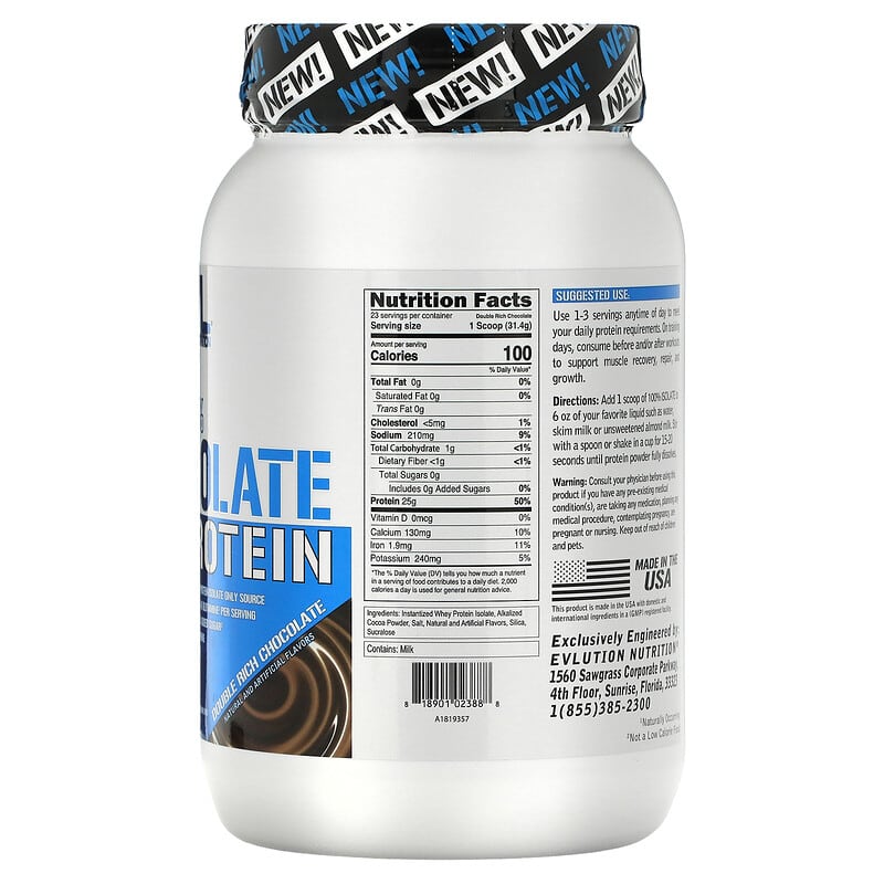 EVLution Nutrition, 100% Isolate Protein Powder