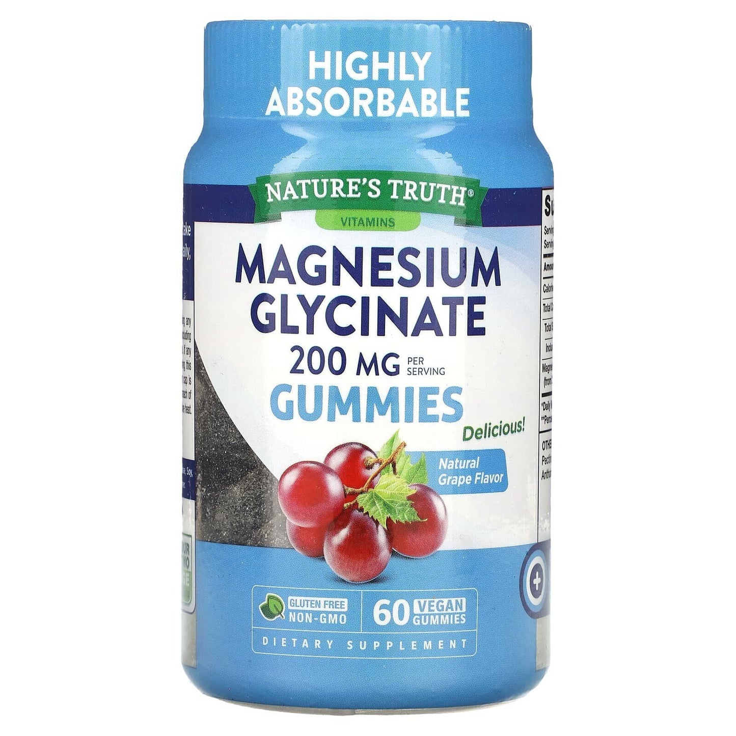 Nature's Truth Magnesium Glycinate Gummies, 200mg Vegan Gummies