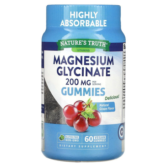 Nature's Truth Magnesium Glycinate Gummies, 200mg Vegan Gummies