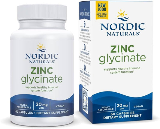 Nordic Naturals Zinc Glycinate, 20 mg