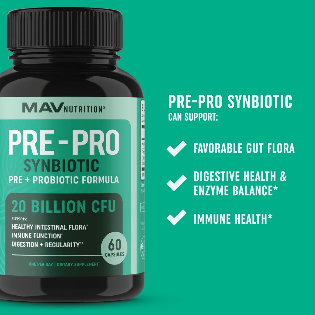Pre-Pro Synbiotic, Pre + Probiotic Formula, 20 Billion CFU, 60 Capsules