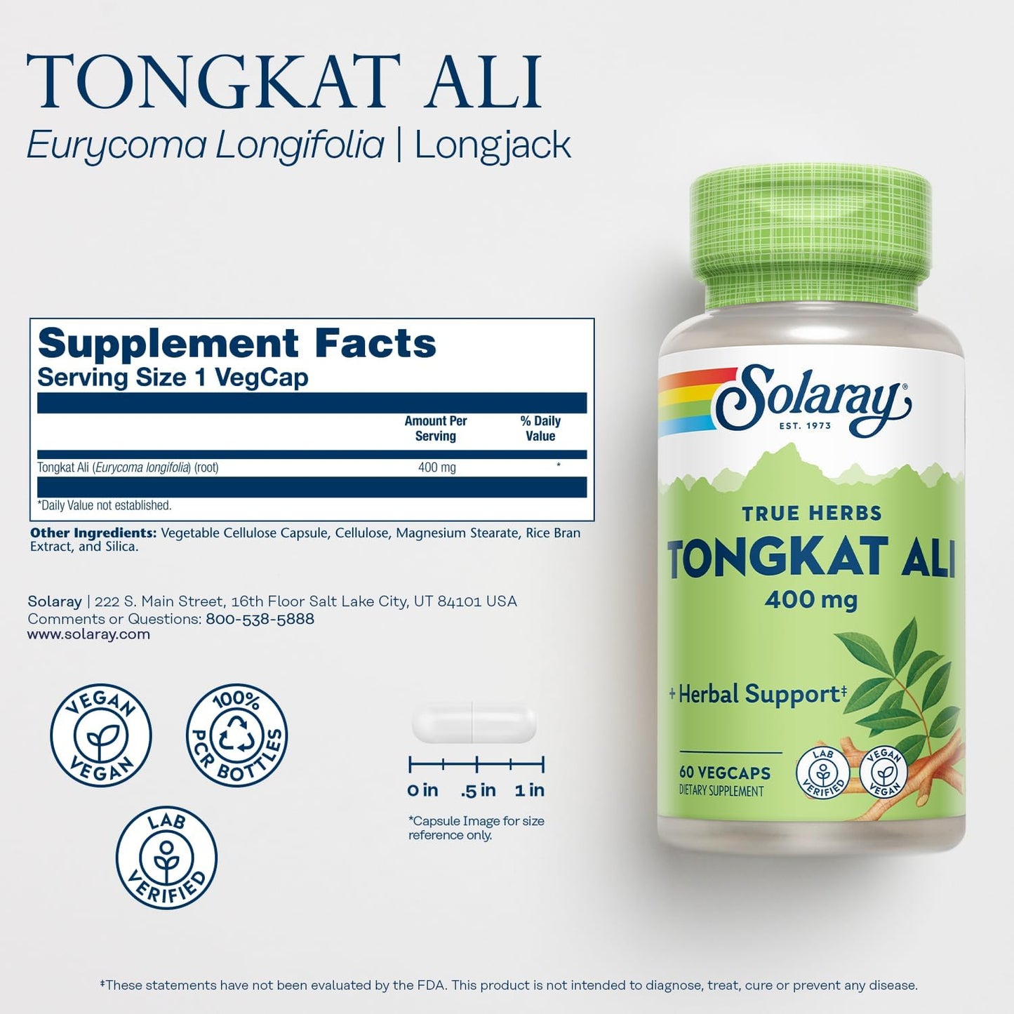 Solaray Tongkat Ali, 400 mg,