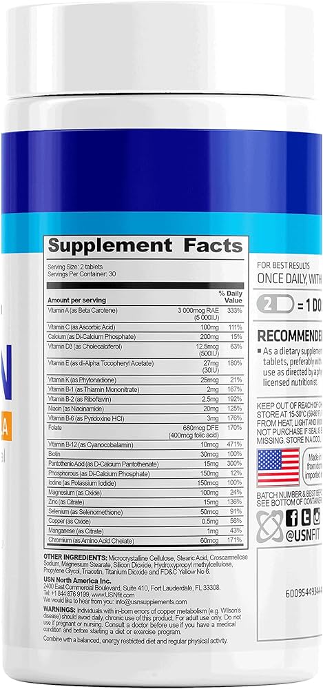 USN Multivitamin Super Daily Formula - 60 Tablets