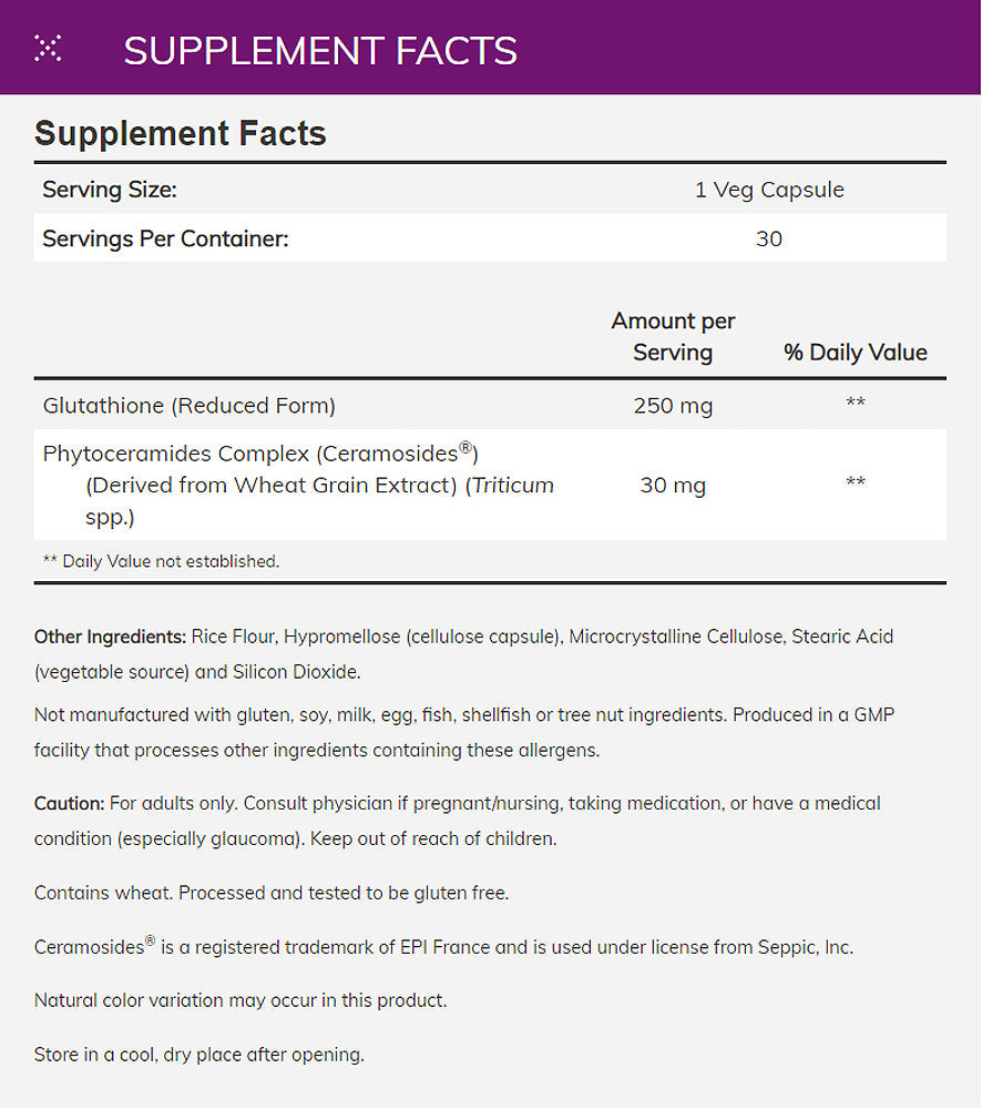 Now Foods Solutions, Glutathione Skin Brightener Capsules