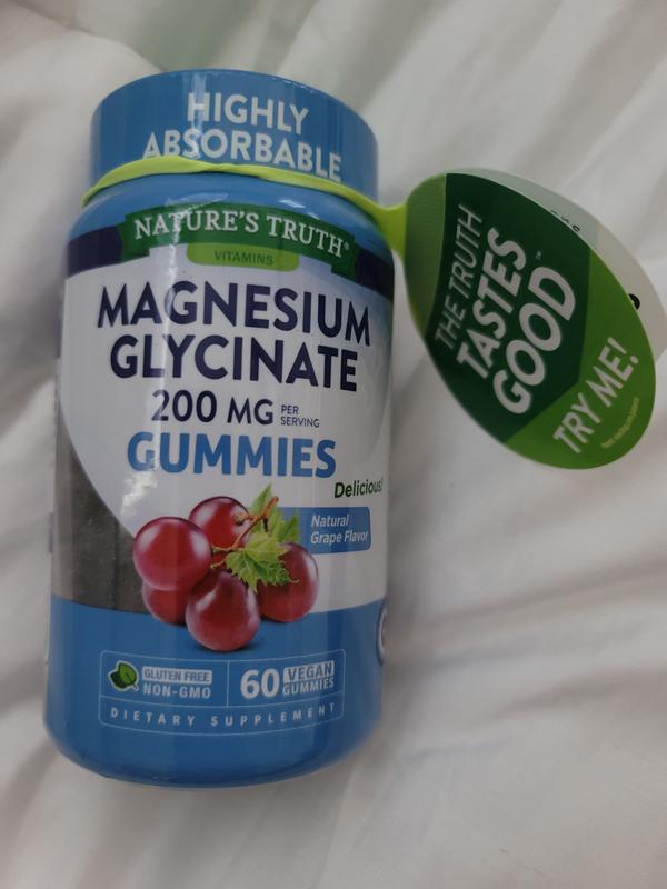 Nature's Truth Magnesium Glycinate Gummies, 200mg Vegan Gummies