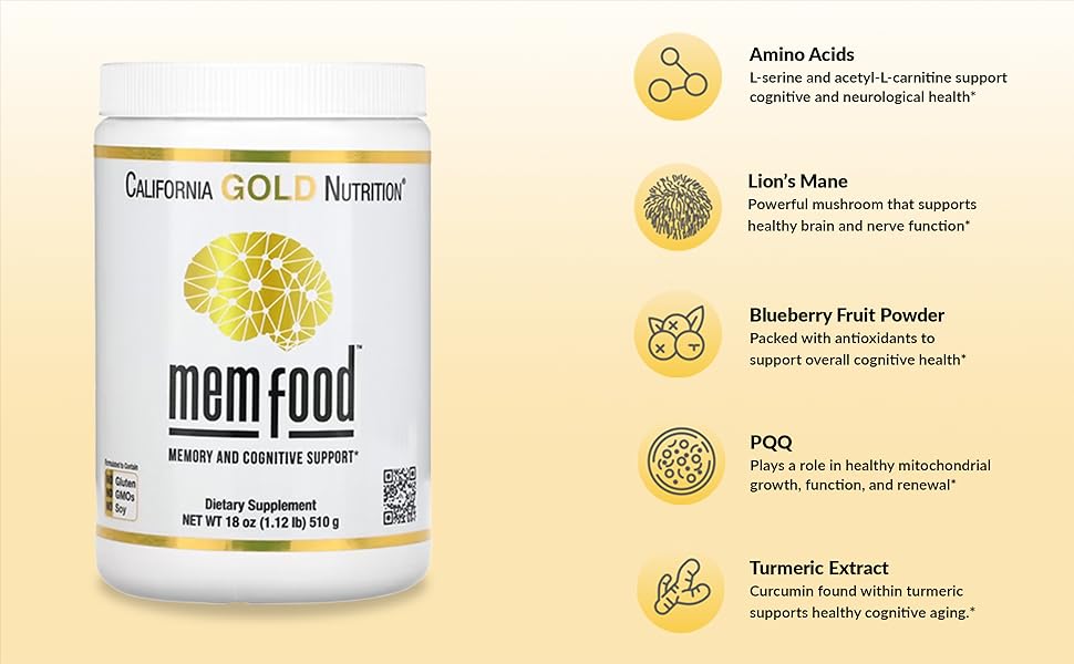 MEM Food, Memory & Cognitive Support, 1.12 lb (510 g)