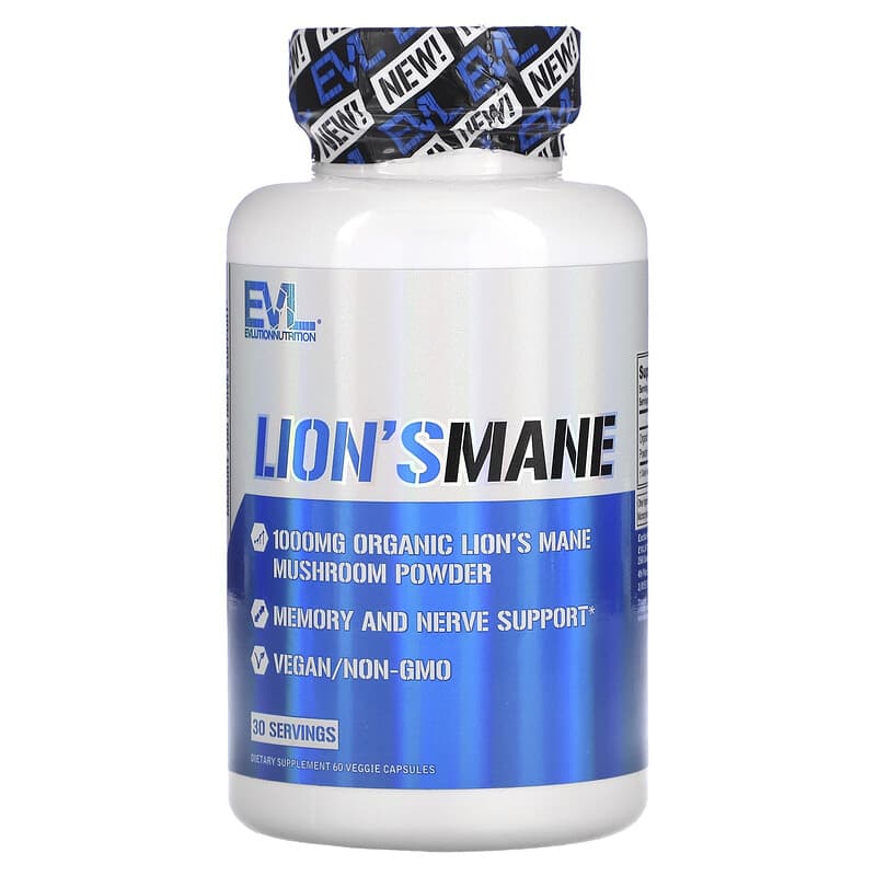 EVL Nutrition Lion's Mane, 60 Veggie Capsules