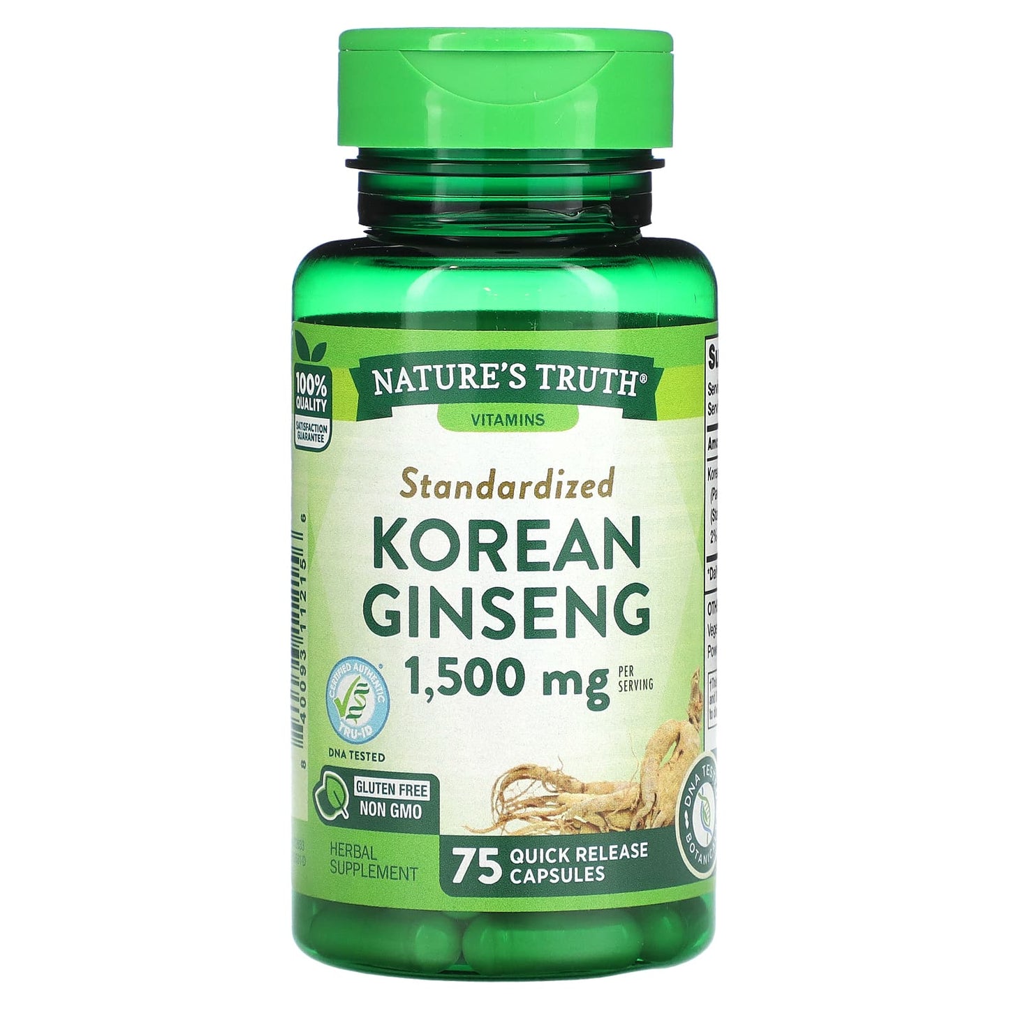 Standardized Korean Ginseng, 1,500 mg
