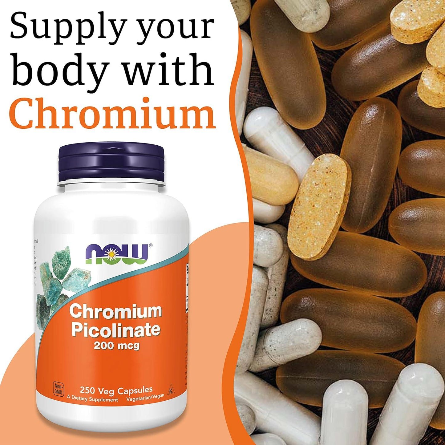 Now foods Chromium Picolinate, 200 mcg Capsules