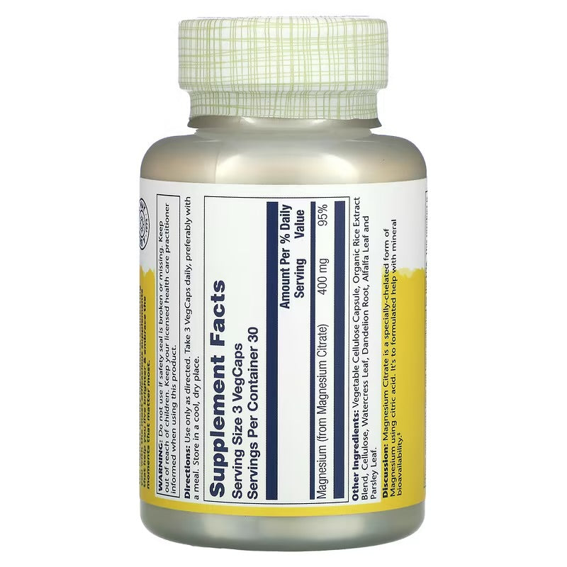 Solaray Magnesium Citrate, 400 mg, (133 mg per Capsule)