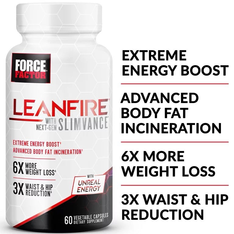 FORCE FACTOR LeanFire with Next-Gen SLIMVANCE Advanced Thermogenic Fat Burner