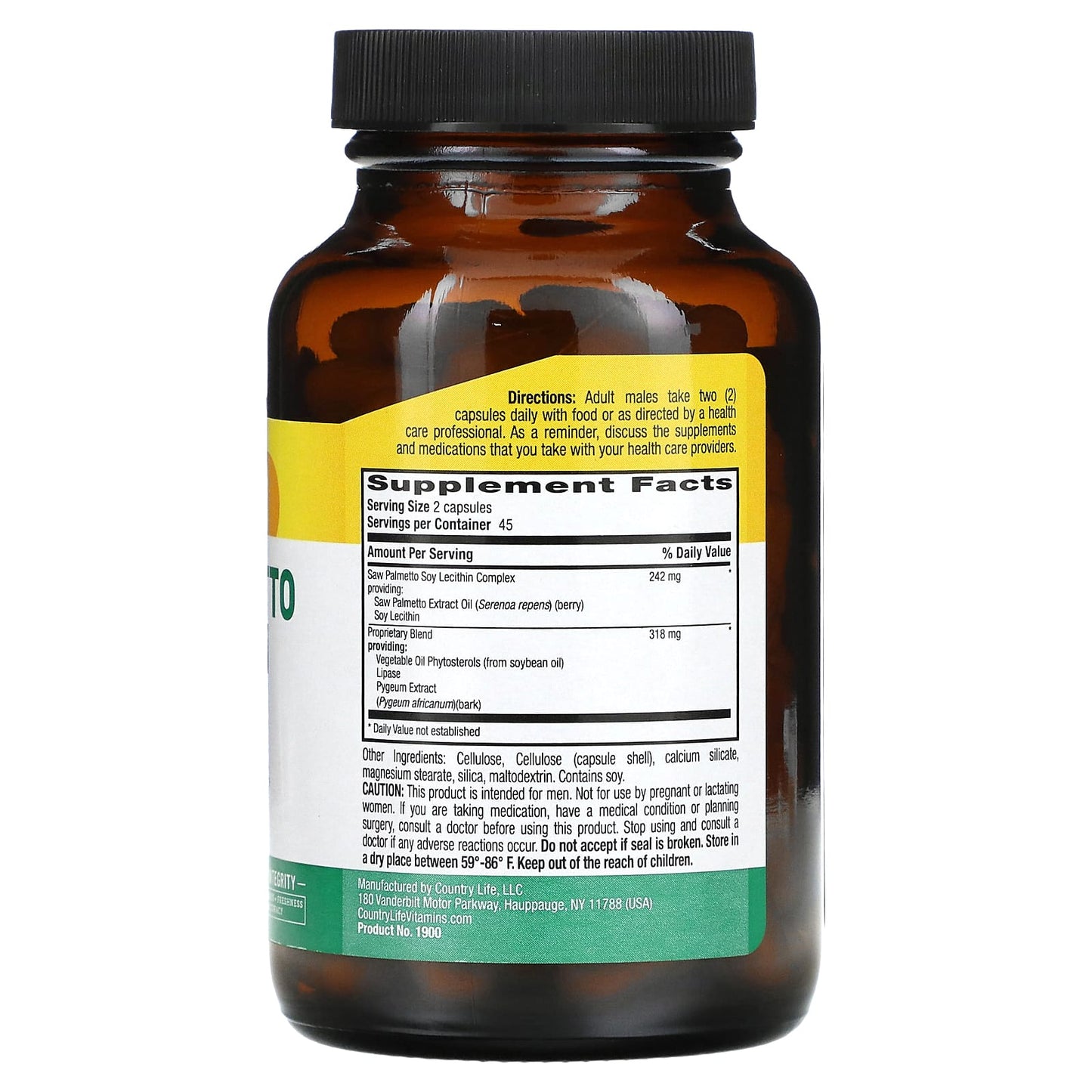 Country Life Saw Palmetto & Pygeum Extract,Capsules