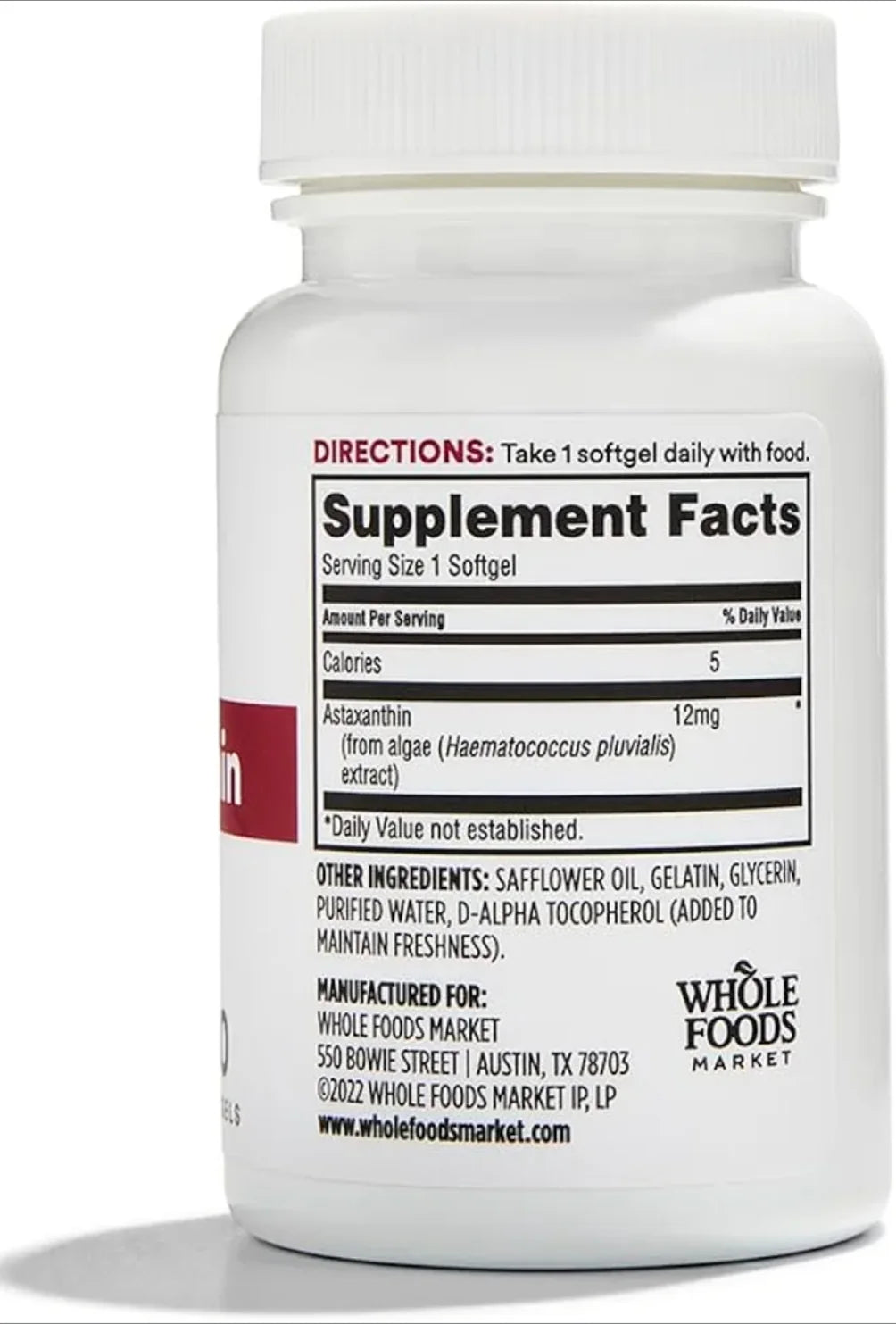 Whole Foods Market, Astaxanthin 12mg