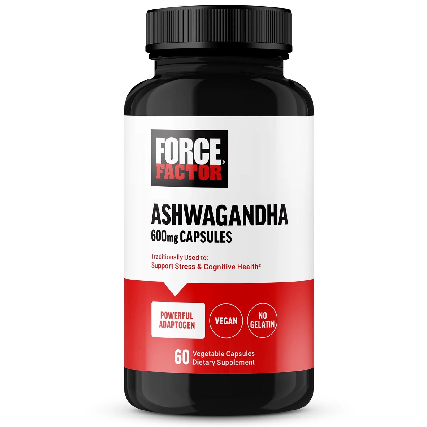 Force Factor Ashwagandha 600mg - 60 Vegetable Capsules