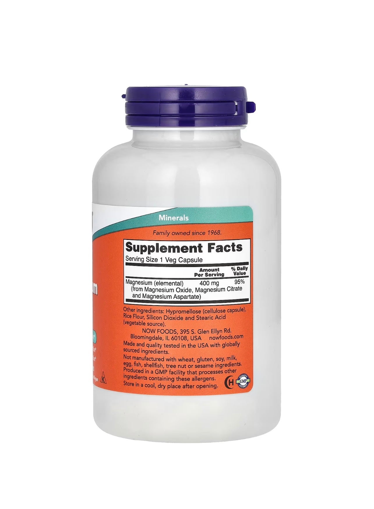 NOW Foods, Magnesium Caps, 400 mg