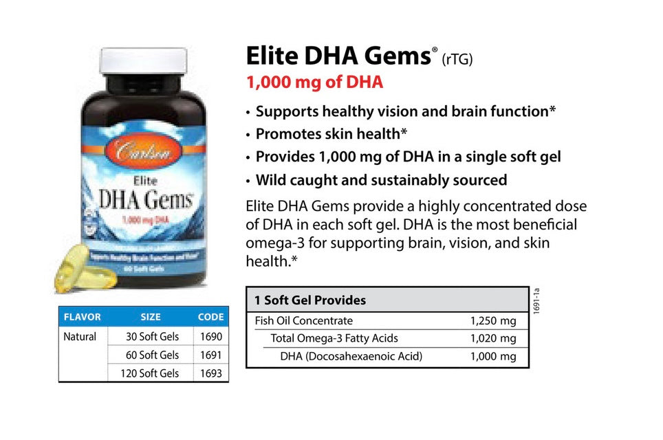 Carlson,Elite DHA Gems, 1,000 mg