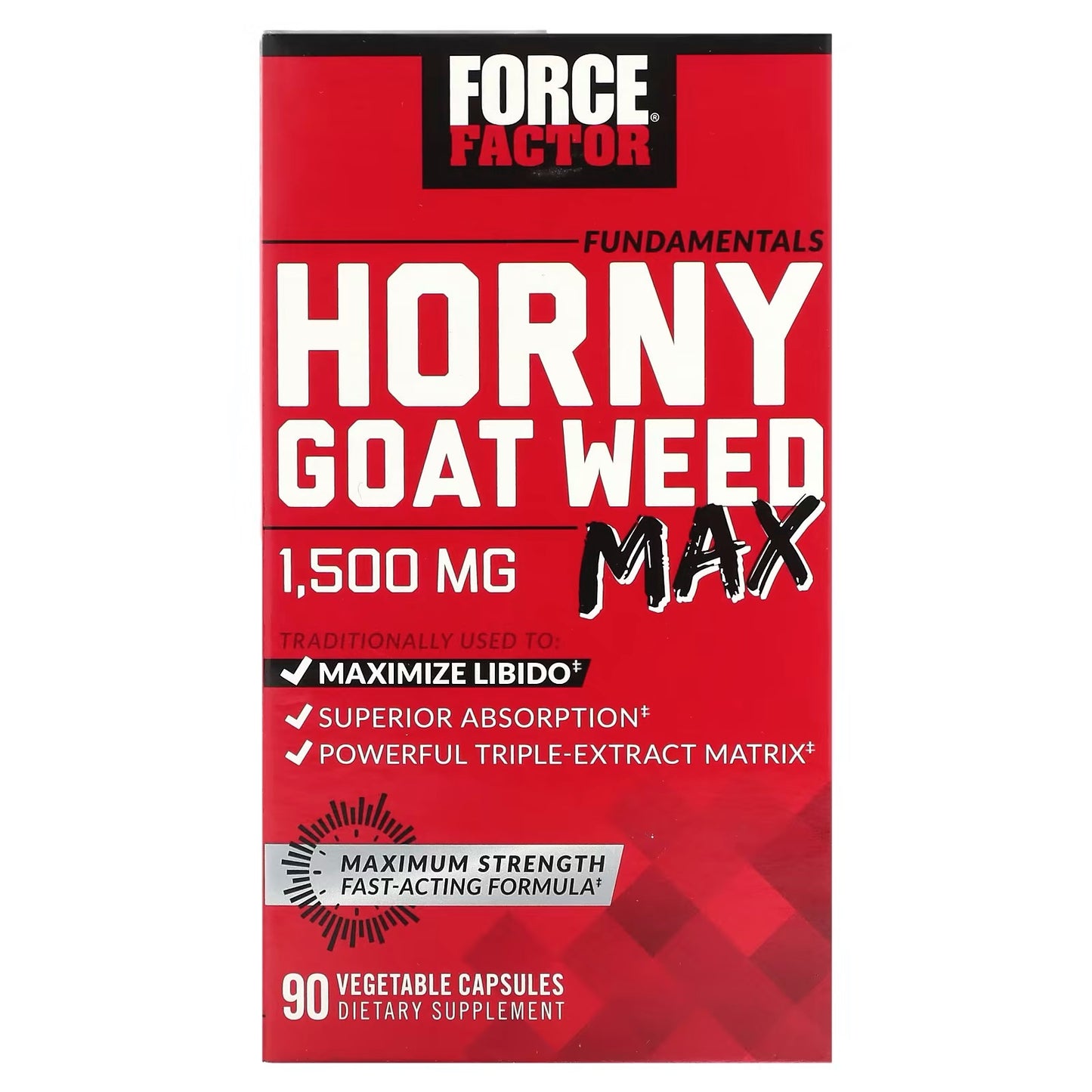 Force Factor Fundamentals, Horny Goat Weed Max,1,500 mg