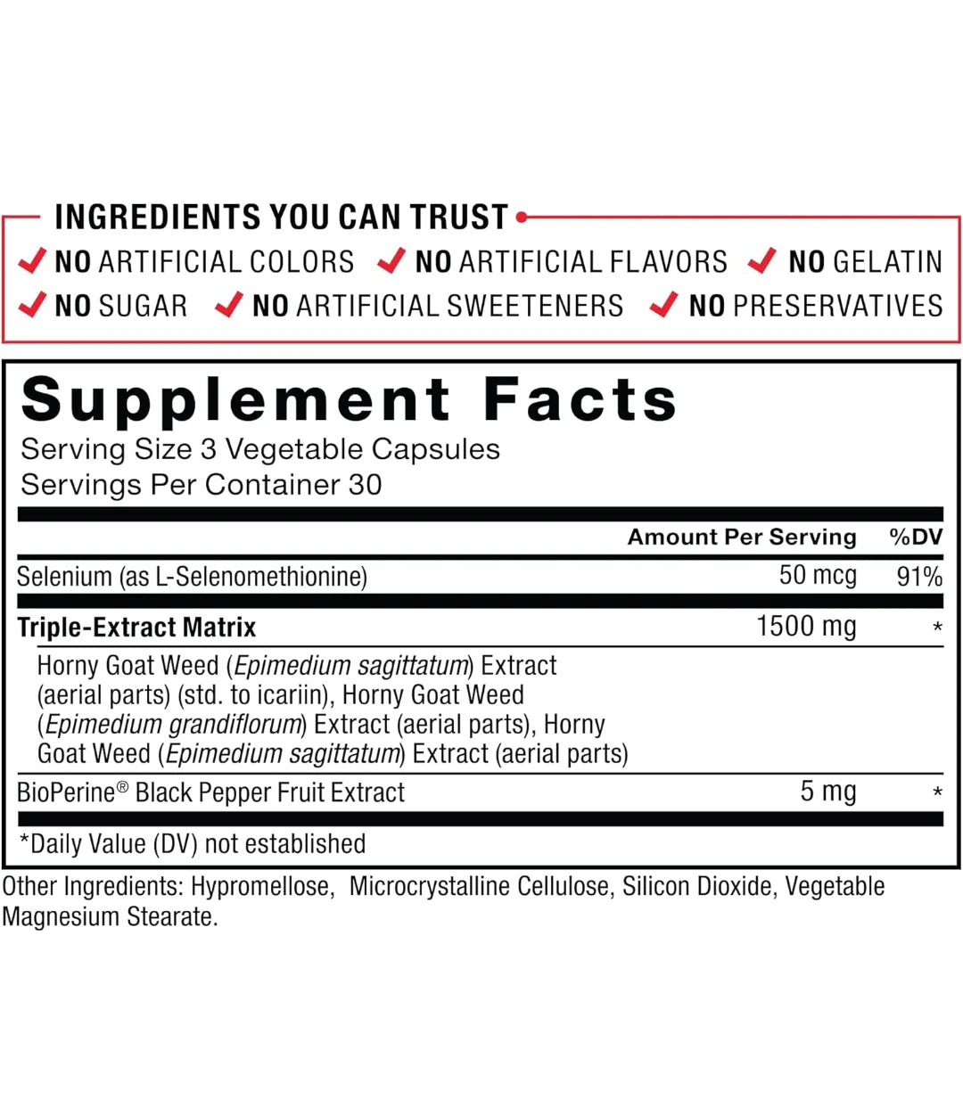 Force Factor Fundamentals, Horny Goat Weed Max,1,500 mg