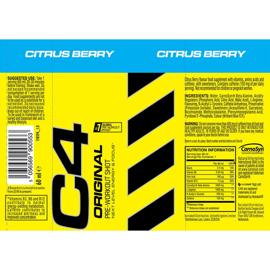 Cellucor C4 Original Pre-Workout Shots  60ml