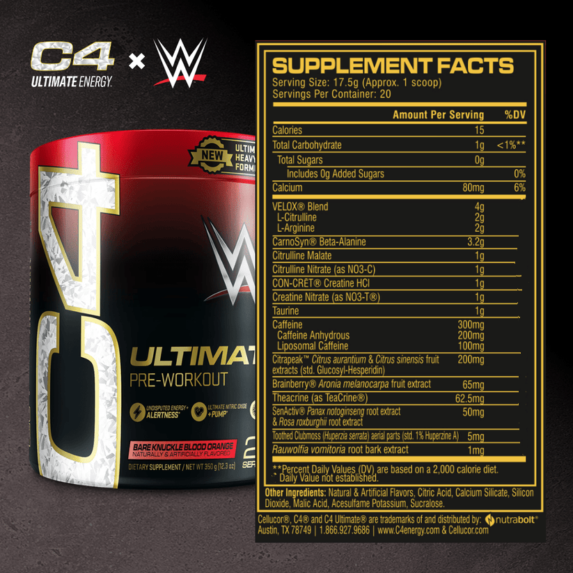 C4 ULTIMATE® X WWE® PRE WORKOUT POWDER