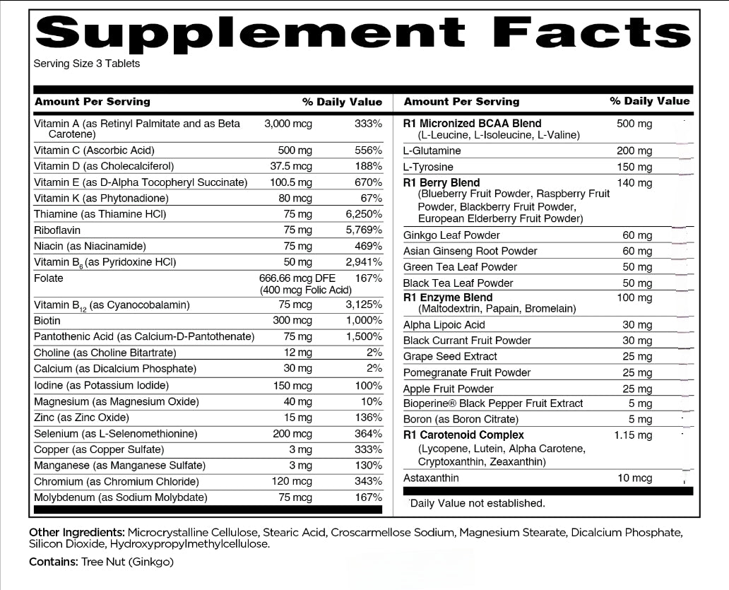 Rule 1 R1 Mens train Daily Multi vitamin