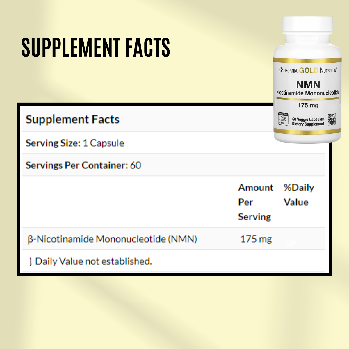 California Gold Nutrition NMN, 175 mg,Veggie Capsules