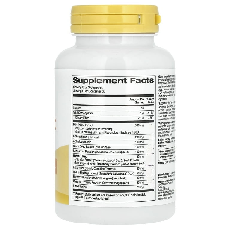 Super Nutrition Advanced Liver Support,Capsules