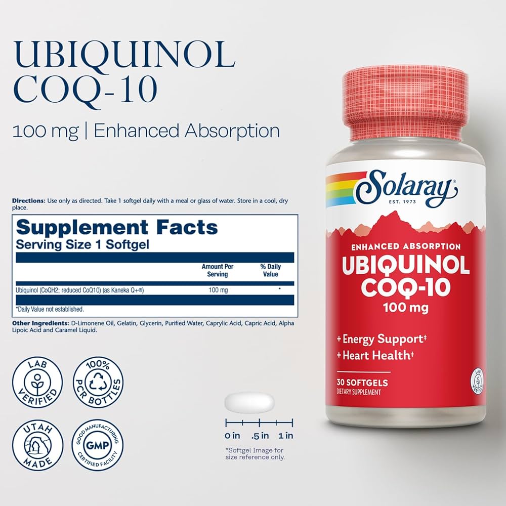 Solaray, Ubiquinol CoQ10, Enhanced Absorption, 100 mg