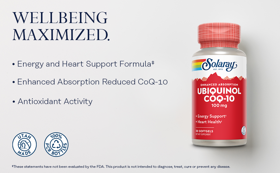 Solaray, Ubiquinol CoQ10, Enhanced Absorption, 100 mg