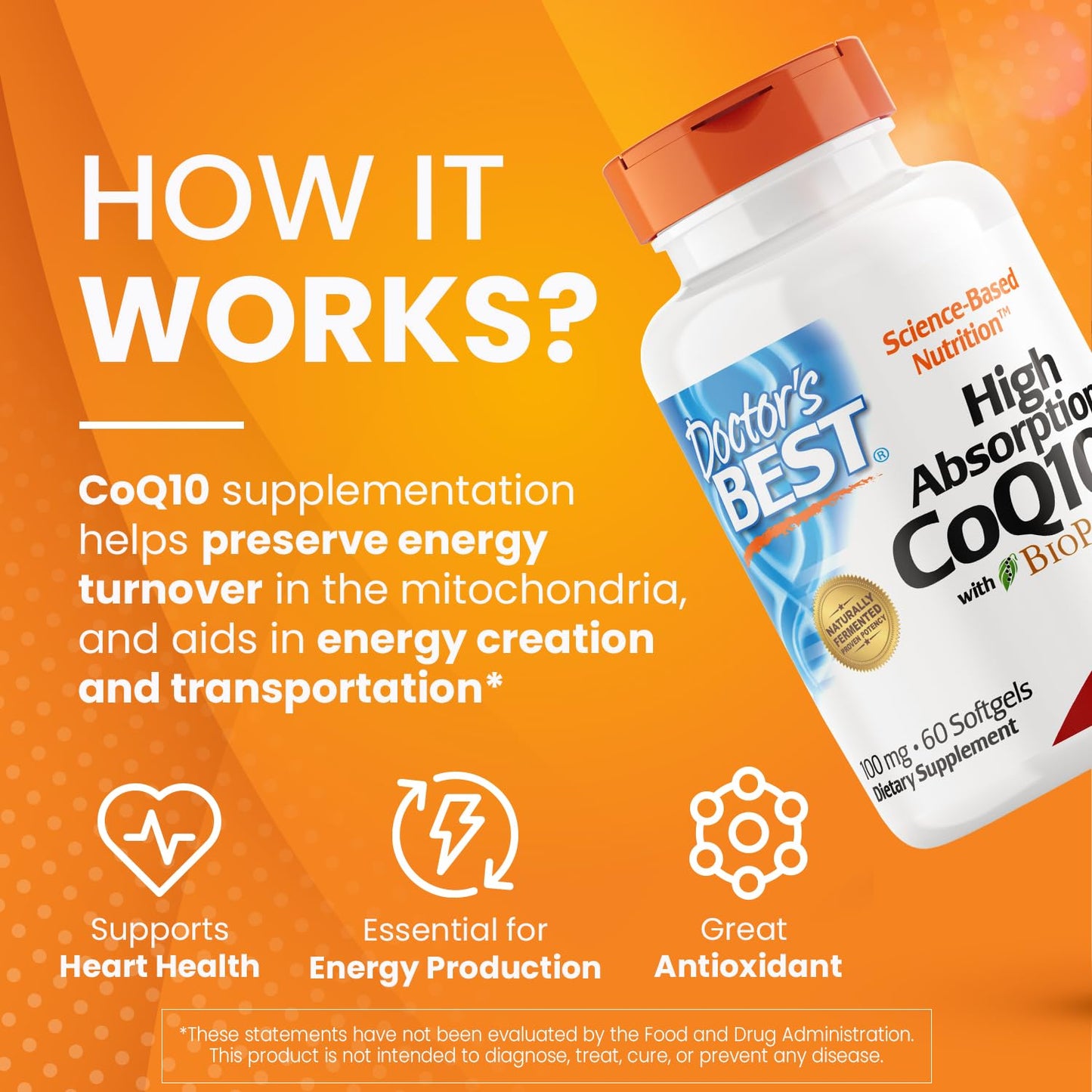 Doctors Best High Absorption CoQ10 with BioPerine, 100 mg Capsules