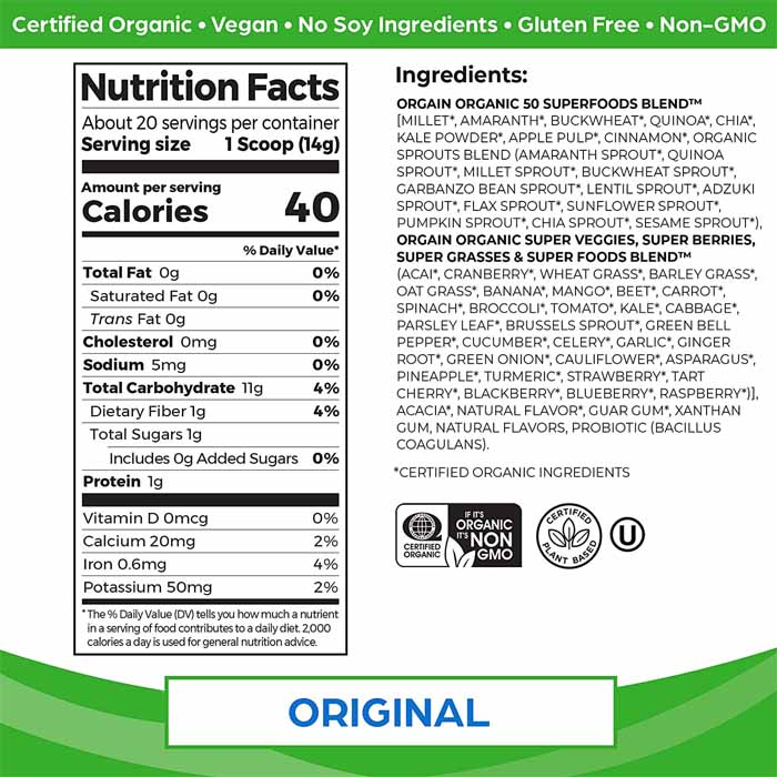 Organic Plant-Based Superfoods + Probiotics