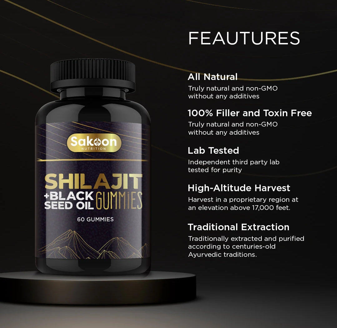 SAKOON PURE SHILAJIT & BLACK SEED OIL GUMMIES