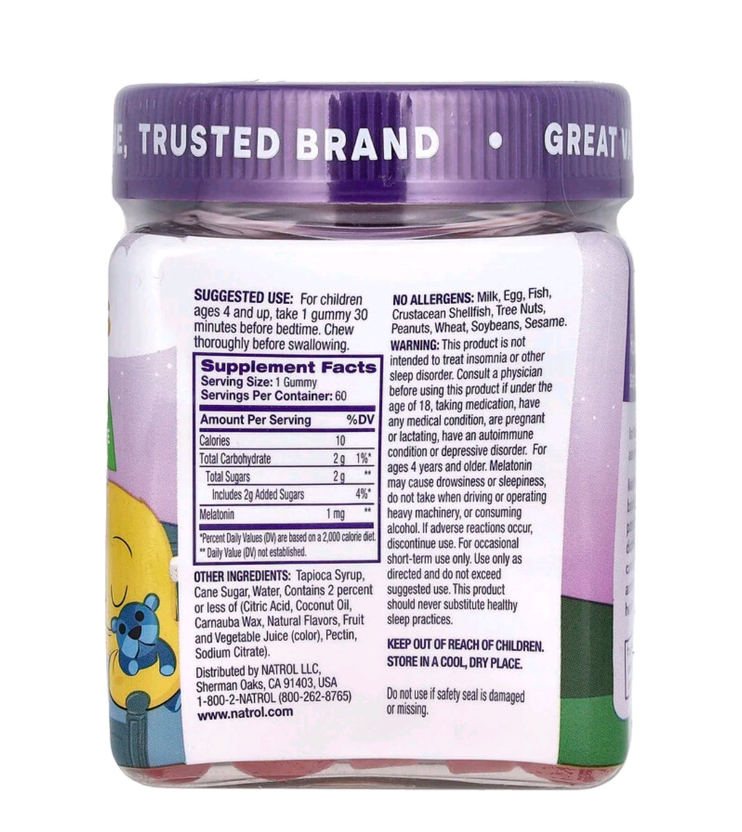 Natrol Kids ages 4+ gummies