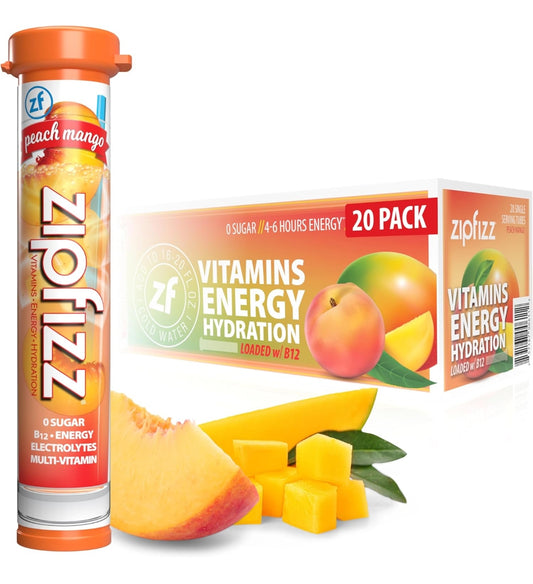 ZippFizz Energy Drink Mix, Electrolyte Hydration Powder