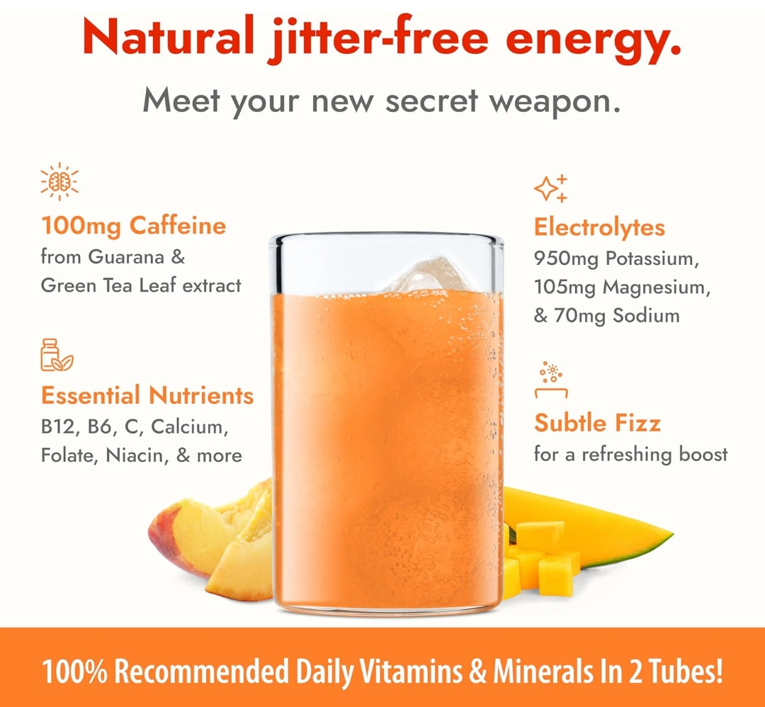 ZippFizz Energy Drink Mix, Electrolyte Hydration Powder